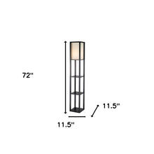 Load image into Gallery viewer, 72" Black And White Solid Wood Column With White Cotton Shade