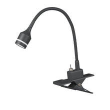 Load image into Gallery viewer, 15" Black Metal Adjustable Clip On LED Table Lamp