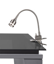 Load image into Gallery viewer, 15" Black Metal Adjustable Clip On LED Table Lamp