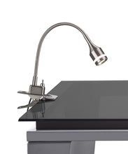 Load image into Gallery viewer, 15" Black Metal Adjustable Clip On LED Table Lamp