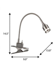 Load image into Gallery viewer, 15" Black Metal Adjustable Clip On LED Table Lamp
