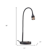 Load image into Gallery viewer, 18" Black Metal Adjustable LED Desk Lamp