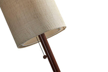 Load image into Gallery viewer, 65" Brown Solid Wood Floor Lamp With Beige Linen Drum Shade