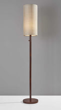 Load image into Gallery viewer, 65" Brown Solid Wood Floor Lamp With Beige Linen Drum Shade