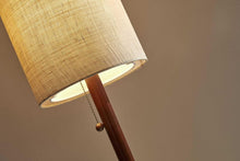 Load image into Gallery viewer, 65" Brown Solid Wood Floor Lamp With Beige Linen Drum Shade