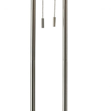 Load image into Gallery viewer, 62" Silver Metal Task Floor Lamp With White Fabric Drum Shade
