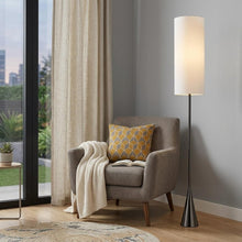 Load image into Gallery viewer, 74" Black Floor Lamp With White Fabric Shade