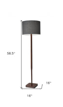 Load image into Gallery viewer, 59" Natural Solid Wood Floor Lamp With White Linen Drum Shade