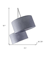 Load image into Gallery viewer, 91" Silver Three Light Tree Floor Lamp With Gray Linen Drum Shade