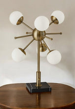 Load image into Gallery viewer, 23" Black Metal Six Light Standard Table Lamp