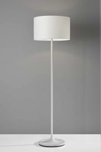 Load image into Gallery viewer, 60" White Floor Lamp With White Fabric Drum Shade