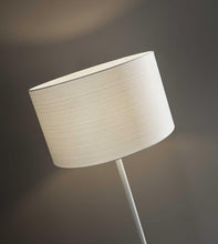 Load image into Gallery viewer, 60" White Floor Lamp With White Fabric Drum Shade