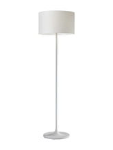 Load image into Gallery viewer, 60" White Floor Lamp With White Fabric Drum Shade