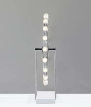 Load image into Gallery viewer, 22" Off White Metal Multi Light Bedside LED Table Lamp With Off White Globe Shade
