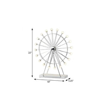 Load image into Gallery viewer, 22" Off White Metal Multi Light Bedside LED Table Lamp With Off White Globe Shade