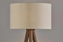 Load image into Gallery viewer, Black Metal Tripod Floor Lamp With Black Fabric Drum Shade