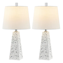 Load image into Gallery viewer, 21" Geometric Table Lamps With Empire Shades (Set of 2) - White