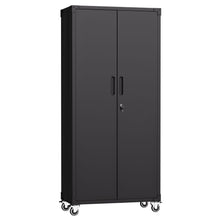 Load image into Gallery viewer, Garage Storage Cabinet With Wheels Heavy-Duty Tool Storage - Black