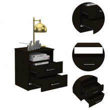 Load image into Gallery viewer, Open Compartment Two Drawer Nightstand - Brown
