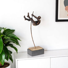Load image into Gallery viewer, Pole Vaulting Man Tabletop Sculpture - Bronze