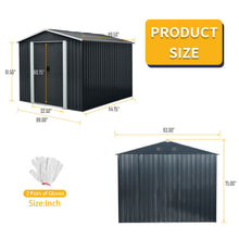 Load image into Gallery viewer, Outdoor Metal Storage Shed With Floor Base
