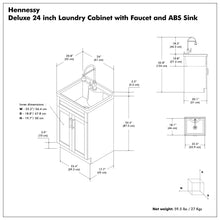 Load image into Gallery viewer, Hennessy - Deluxe Laundry Utility Sink And Cabinet
