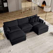 Load image into Gallery viewer, Modern Comfy Deep Seat Modular Sectional Sofa Cloud Couch With Ottoman