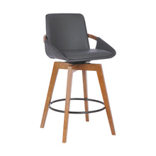 Load image into Gallery viewer, Swivel Counter Height Bar Chair - Gray / Brown