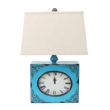 Load image into Gallery viewer, Vintage Metal Clock Base Table Lamp - Blue
