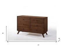 Load image into Gallery viewer, Six Drawer, Double Dresser - Walnut