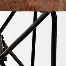 Load image into Gallery viewer, 66" Brown and Black Distressed Live Edge Solid Wood Dining Bench