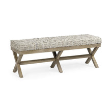 Load image into Gallery viewer, 16" Beige and Brown Upholstered Faux Leather Bench