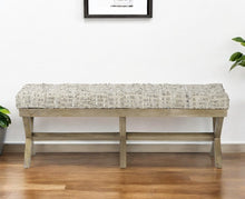 Load image into Gallery viewer, 16" Beige and Brown Upholstered Faux Leather Bench