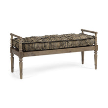 Load image into Gallery viewer, 57" Beige And Brown Upholstered Cotton Blend Bench