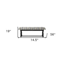 Load image into Gallery viewer, 15" Off White and Black Upholstered Faux Leather Bench