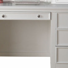 Load image into Gallery viewer, White Wood Computer Desk With 3 Drawers And Keyboard Drawer