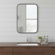 Load image into Gallery viewer, Metal Framed Bathroom Vanity Mirror With Cabinet - Black