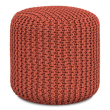 Load image into Gallery viewer, Wynne - Round Knitted Outdoor / Indoor Pouf - Orange