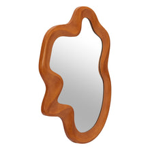 Load image into Gallery viewer, 35" Solid Abstract Geometric Framed Accent Mirror - Brown