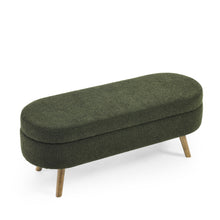 Load image into Gallery viewer, Ottoman Oval Storage Bench With Rubber Wood Legs