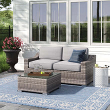 Load image into Gallery viewer, Outdoor Wicker Conversation Set With Cushions, All Weather