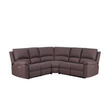 Load image into Gallery viewer, Polyester Blend Power Reclining U Shaped Three Piece Corner Sectional - Brown