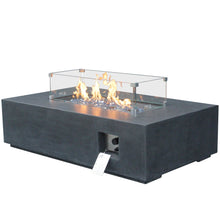 Load image into Gallery viewer, Outdoor Concrete Propane Gas Rectangle Fire Pit Table