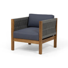 Load image into Gallery viewer, Outdoor Club Chair With Rattan Rope Wave - Dark Gray
