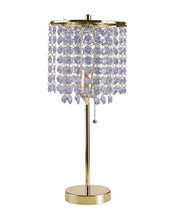Load image into Gallery viewer, Metal Bedside Table Lamp With Clear Drum Shade - Gold