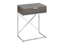 Load image into Gallery viewer, Wood And Metal End Table With Drawer - Silver And Taupe