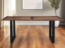 Load image into Gallery viewer, 78" Solid Wood Sled Base Dining Table - Dark Brown