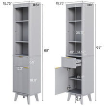 Load image into Gallery viewer, Tall Bathroom Storage Cabinet With Adjustable Shelves And 1 Drawer & Door