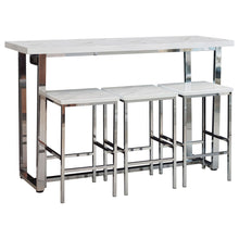 Load image into Gallery viewer, Ledesma - 4 Piece Counter Height Dining Set And Built In Power Unit - White Marble