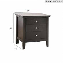 Load image into Gallery viewer, 3 Drawer Nightstand & Dove Tailed Drawers
